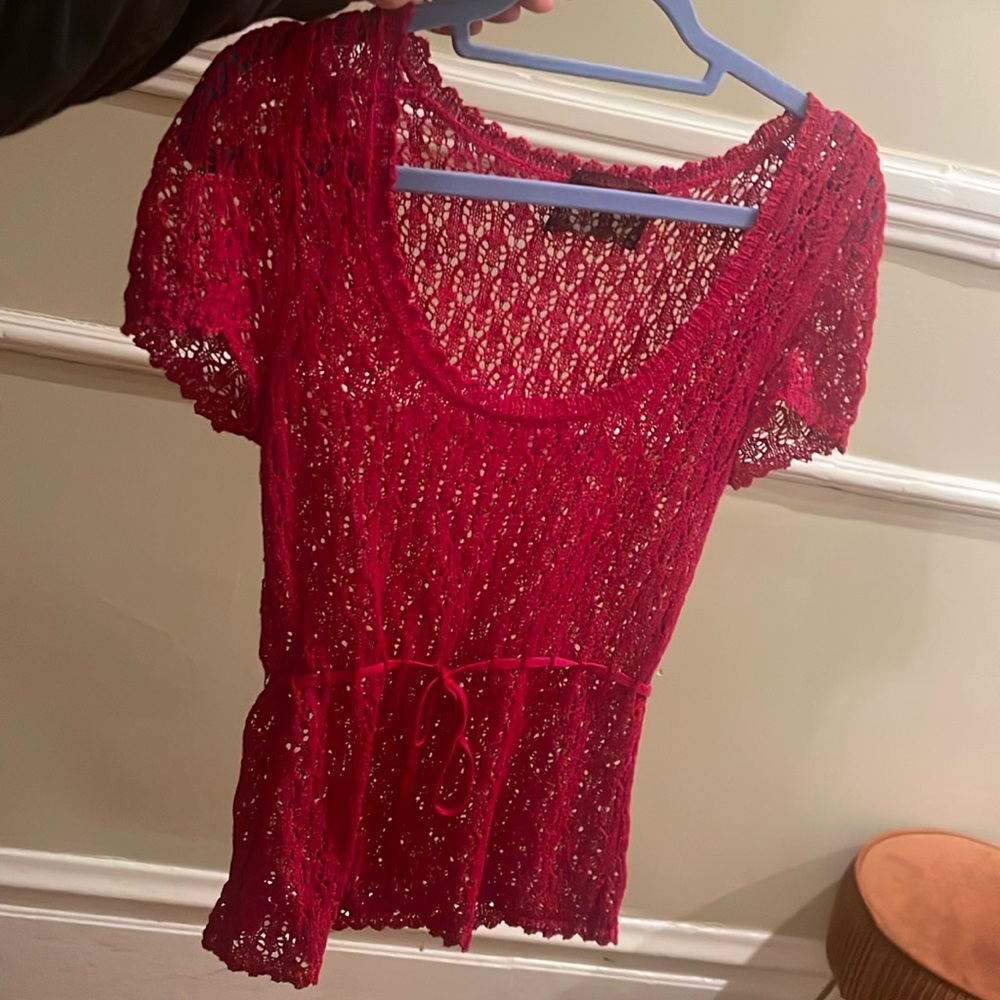 Reformation red knit top